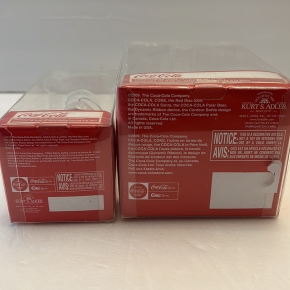 Kurt S Adler Coca Cooa Christmas Ornaments Santa and Coke Bottle 2009 2010 - Picture 5 of 12